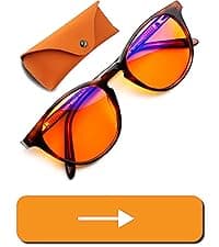 Orange Blue Light Blocking Glasses for Better Sleep - 99.5% Premium Acetate Migraine Glasses for Women & Men