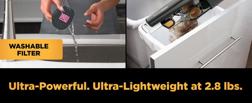 Shark UltraCyclone Pet Pro Plus Cordless Hand Vacuum, Powerful Suction, Handheld Vacuum for Car & Home, Pet Power Brush, Crevice Tool, Scrubbing Brush, XL Dust Cup, Black, CH951