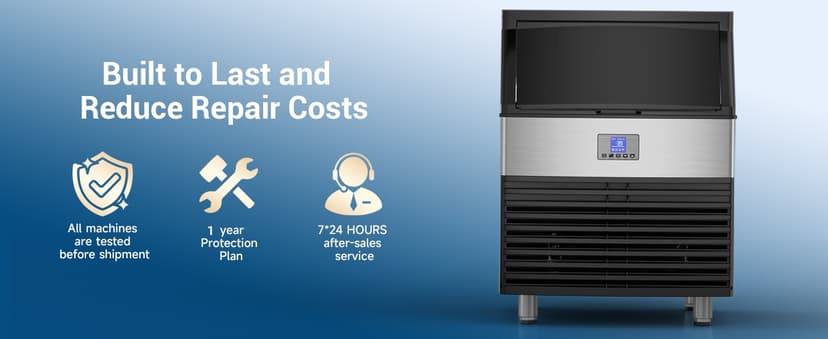 Commercial Ice Maker, 450LBS/24H Ice Machine Commercial with 120 LBS Storage, Ice Ready in 8-15 min, Under Counter Ice Machine, Commercial Ice Machine Maker for Restaurant/Bar/Cafe/Business