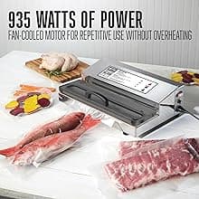 Weston Brands Vacuum Sealer Machine for Food Preservation & Sous Vide, Extra-Wide 5mm Bar for Sealing Bags up to 16" Wide, 935 Watts, Commercial Grade Pro 2300, Stainless Steel (65-0201)