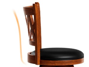 Swivel Barstools Set of 4, Farmhouse 24" Counter Height Bar Stools with Backs, Lotus Pattern Carved Bar Chair with Solid Wood Legs & Footrest for Kitchen Island, Home Bar, Pub. Brown