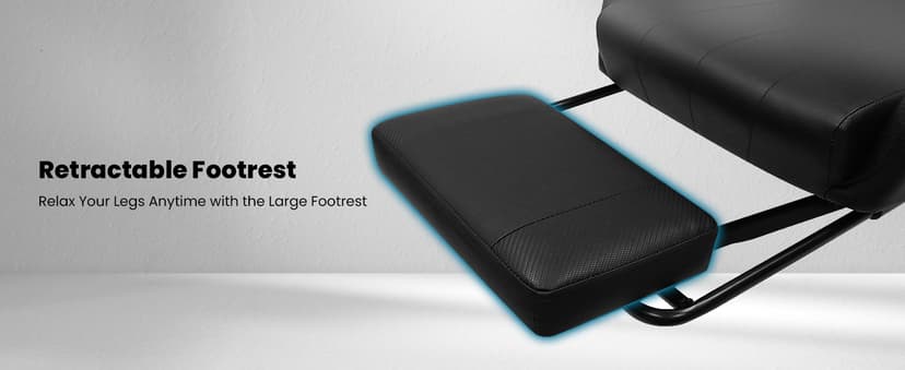 N-GEN GAMING Video Gaming Chair with Footrest Lumbar Support for Home Office High Back Recliner Height Adjustable Ergonomic Comfy Leather Computer Desk Chair (Black)