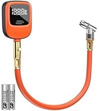 ETENWOLF T300 Digital Tire Pressure Gauge 3-200 PSI, Industrial Tire Gauge Calibrated to ANSI B40.7 Grade 2A(Plus-Minus 0.5%), Replaceable AAA Batteries (Vivid Orange)