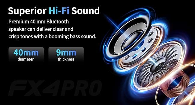 Fodsports FX4 Pro Motorcycle Bluetooth Headset, 4 Riders Group Motorcycle Intercom, 1200m Helmet Communication System with Hi-Fi Music/FM/Auto Call/Voice Control, Universal Pairing(Blue FX4 Dual)