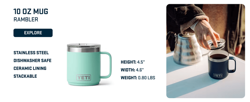 YETI Rambler 20 oz Stainless Steel Vacuum Insulated Tumbler w/MagSlider Lid