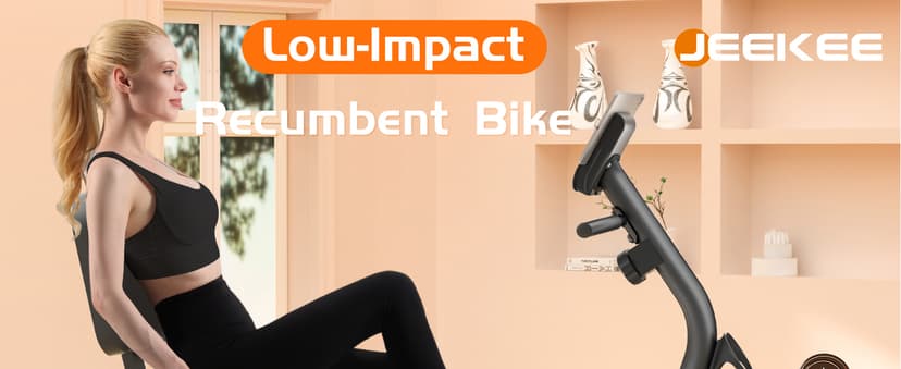 JEEKEE Recumbent Exercise Bike for Seniors,Stationary Bikes for Home, 400LB Capacity & 16 Levels Magnetic Resistance, Heart Rate Handle