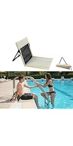 Verveens Portable Poolside Chairs with Mesh Backrest,Lightweight Foldable Beach Chairs with Carry Bag for SwimmingPool Sunbathing Camping Picnic Lawn Road Trips