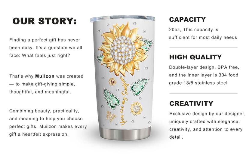 Muilzon Best Big/Little Sister Gifts from Sisters Tumblers 20oz - Cool/Funny Gifts for Sister from Brother Coffee Mug - Christmas Mothers Day Birthday Gift Ideas for Sis Cup