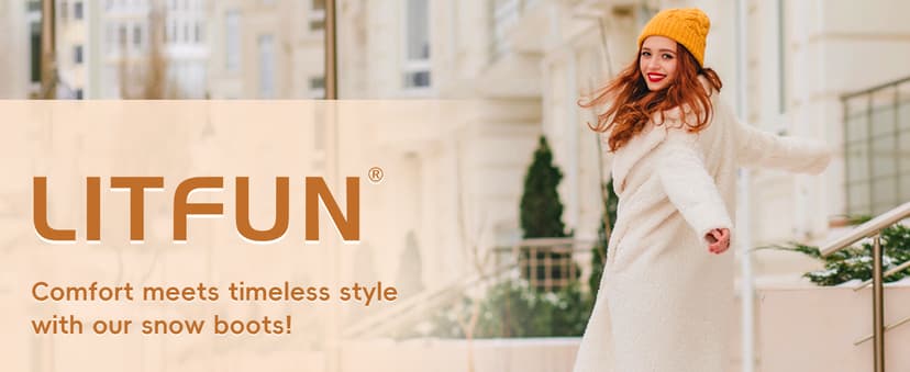 Litfun Genuine Suede Mini Boots for Women Winter Warm Fuzzy Boots Comfort Snow Boots with Fur Lined