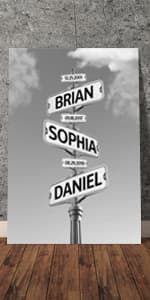 Personalized Vintage Street Sign For Couples Canvas, Best Gift For Сouple, Christmas Gifts for Her Him, Valentines Day Gift for Girlfriend Boyfriend, Wedding Anniversary Street Art Canvas Or Poster