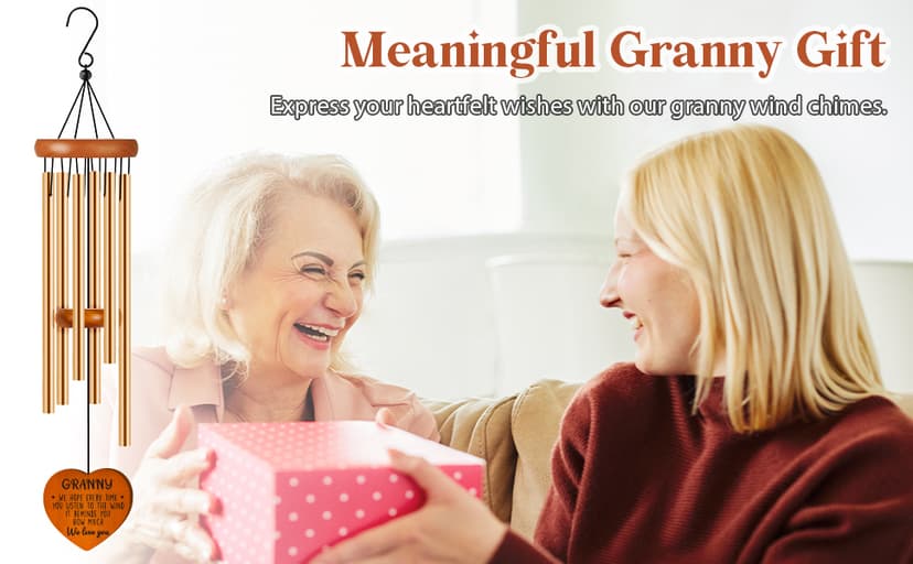 Gifts for Granny from Grandkids, Granny Gift Wind Chimes, Birthday, Retirement, Thanksgiving, Mothers Day, Grandparents Gifts from Grandchildren, Grandma Gift B0F87FQ1ZB