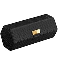 SONGMICS SONGMICS Watch Box, 12-Slot Watch Case Organizer with Large Glass Lid, Removable Pillows, Gift for Loved Ones, Black Synthetic Leather, Gray Lining UJWB12BK