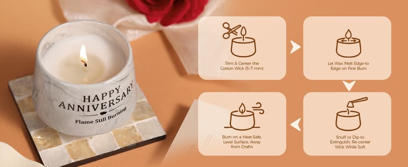 Happy Anniversary Candle – Aniversario Gifts for Couple,Women,Men 6oz Lavender Scented Candle,Anniversary Romantic Gifts for Him & Her B0G4GGC4Y6