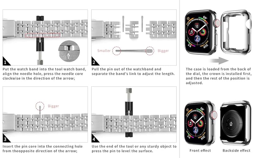 Slim Watch Band Compatible with Apple Watch 41mm 45mm 42mm 44mm 40mm 38mm Metal Stainless Steel Watchband Suitable for iWatch 10/9/8/7/6/5/4/3/2/1/SE Series Women Luxury Strap