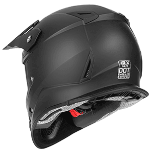 GLX GX23 Dirt Bike/Motocross Helmet - Matte Black, Large - DOT Approved