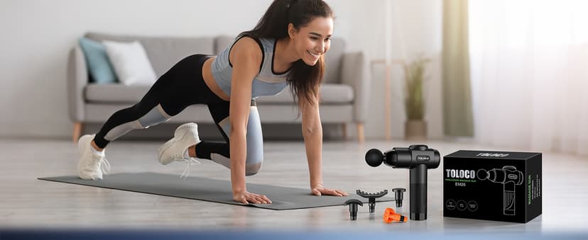 TOLOCO Massage Gun, Deep Tissue Back Massage for Athletes for Pain Relief, Percussion Massager with 10 Massages Heads & Silent Brushless Motor, Gifts for Fathers Day, Black
