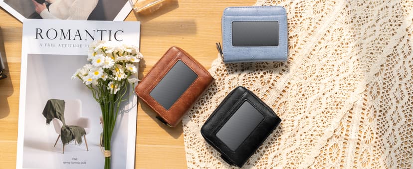 XINNSTAR Small Wallet for Women, Genuine Leather RFID Blocking Credit Card Holder Slim Compact Coin Purse Women's Wallets with ID Window 8 Card Slots