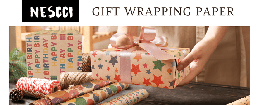 Kraft Wrapping Paper,Colorful Happy Birthday Pattern For Boys Girls, Perfect For Birthday Party, Baby Shower NESCCI Birthday Wrapping Paper,Gift Wrapping Paper Roll-17 inch X 32.8 Feet B0D3X3XZQC