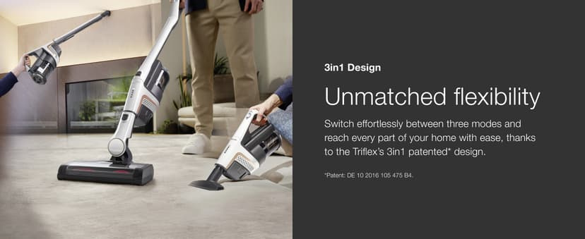 Miele Triflex HX2 Cordless Stick Vacuum Cleaner, 60 min runtime, Lotus White / Rose Gold