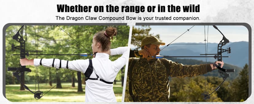 Compound Bow Kit Adjustable for Outdoor Use & Target Practice, 30-70lbs Archery Set with Carbon Arrows and Accessories