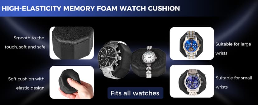 ANWBROAD ANWBROAD Watch Winder for Automatic Watches, Double Automatic Watch Winder Box with Quiet Japanese Motor, 4 Modes Dual Watch Winder wIth LED Light, Type-C Adapter, UJWW016C