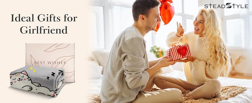 SteadStyle Gifts for Girlfriend from Boyfriend - Gifts for Her Blanket, Girlfriend Christmas Birthday Gift Ideas, Anniversary Wedding Gift for Women, Romantic Valentines Present for Her 60"X 50"