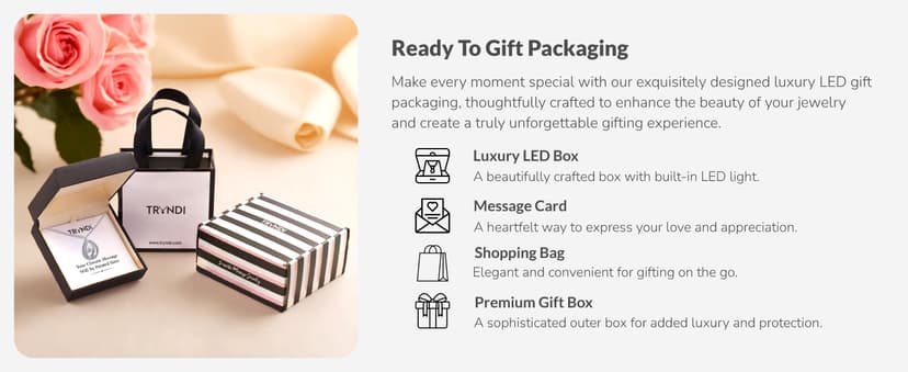 TRYNDI Necklace - Gifts for Wife from Husband: Christmas, Anniversary, Birthday Ideas; Romantic Gifts for Her