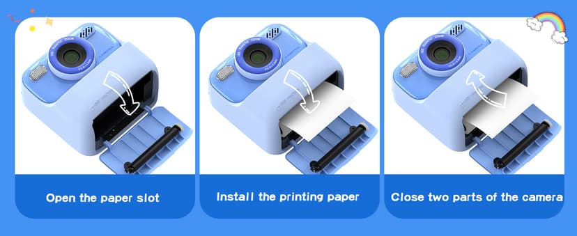 Kids Instant Digital Cameras for Boys and Girls, 1080P HD Dual-Lens Selfie Digital Camera with Print Paper & 32G Card, Christmas Birthday Gifts Toys for Toddler and Teenagers Age 3-16 Years Old