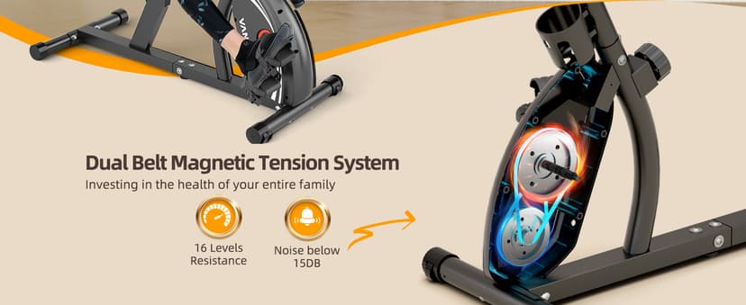 VANSWE Recumbent Exercise Bike for Adults Seniors - Recumbent Bikes for Home with Magnetic Resistance, Bluetooth and App Connectivity, Pulse Sensor