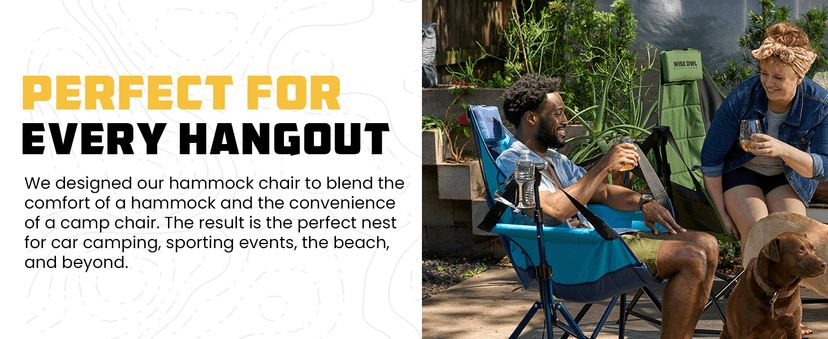 Wise Owl Outfitters Hammock Chair for Adults – Comfortable Portable Folding Rocking Camping Chair with Carry Bag – Great for Lawn, Campsite & Outdoors