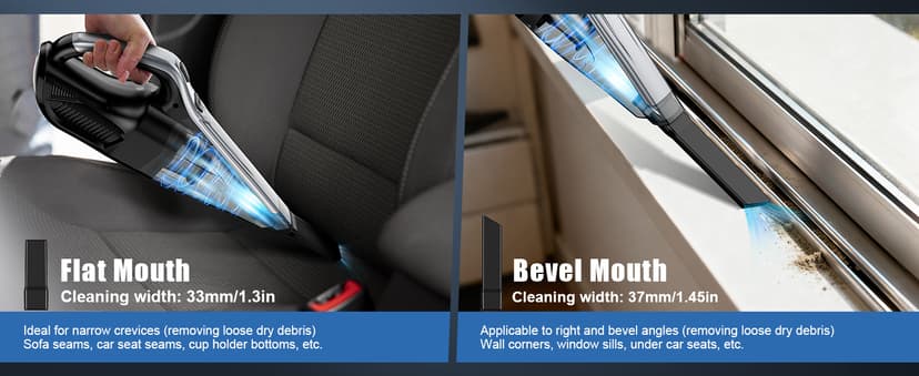 SAKOLD Car Vacuum Handheld Vacuum Cordless with Powerful Suction, Type-C Charge, 2 Suction Modes, 6-in-1 Portable Mini Vacuum for Home, Car, Office Desk, Keyboards