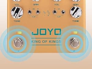 JOYO Dual Crunch Pure Analog Circuit Overdrive Effect Pedal with Independent Clipping for Electric Guitar - True Bypass (King of Kings R-20)