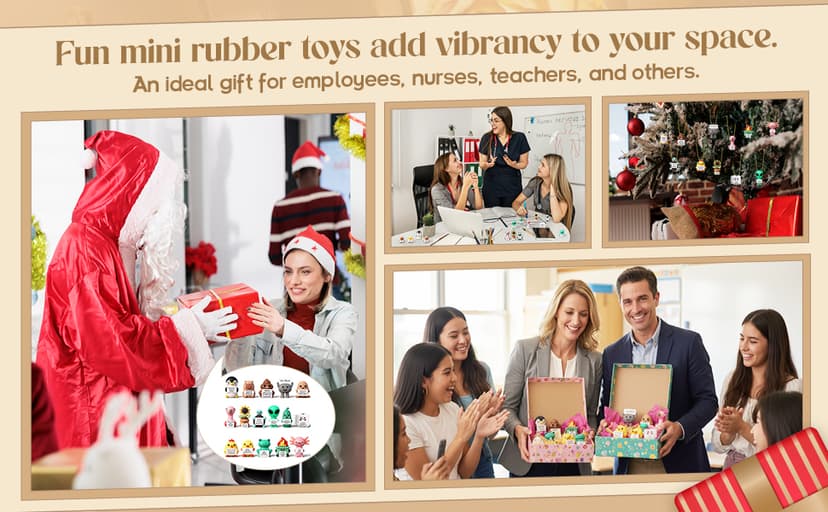 Desktop Ornaments, Christmas, Valentine's, Inspirational Gifts, for Employees, Coworkers, Staff, Teachers, Teams, and Friends Gejoy 16 Pcs Mini Rubber You Rock Figures Positive Gifts, 16 Style Novel B0FQNZSM8V