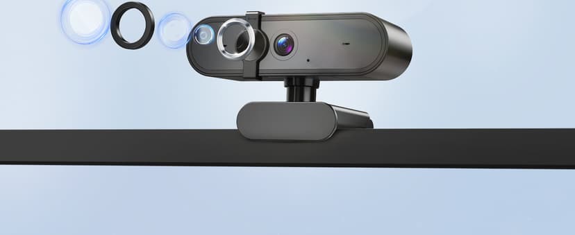 Edew 1080P Webcam Computer Camera with Microphone & Wide View - Auto Light Correction Webcam for PC, Mac, Laptop, Desktop - Built-in Privacy Cover Plug & Play USB for Zoom/Skype/Streaming