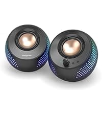 Creative Pebble 2.0 USB-Powered Desktop Speakers with Far-Field Drivers and Passive Radiators for PCs and Laptops (White)