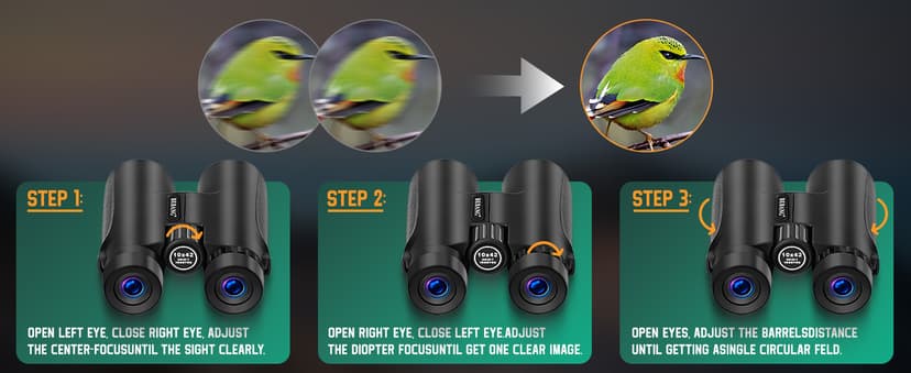 BEBANG Binoculars for Adults 10x42 High Powered Waterproof Binoculars for Bird Watching, Hunting, Travel, Stargazing, Sports, Wildlife, Bright and Clear Range of View