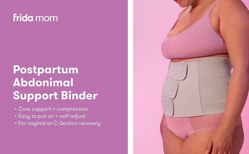 Adjustable Compression Wrap, After Birth Brace, Abdominal Support Band, 9 Inch High, Breathable Frida Mom Belly Binder for Natural & C-Section Postpartum Recovery, 9" High B09QRHY95G
