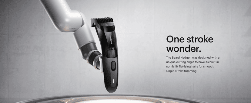 MANSCAPED MANSCAPED® The Beard Hedger® Premium Men's Beard Trimmer, 20 Length Adjustable Blade Wheel, Stainless Steel T-Blade for Precision Facial Hair Trimming, Cordless Waterproof Wet/Dry Clipper