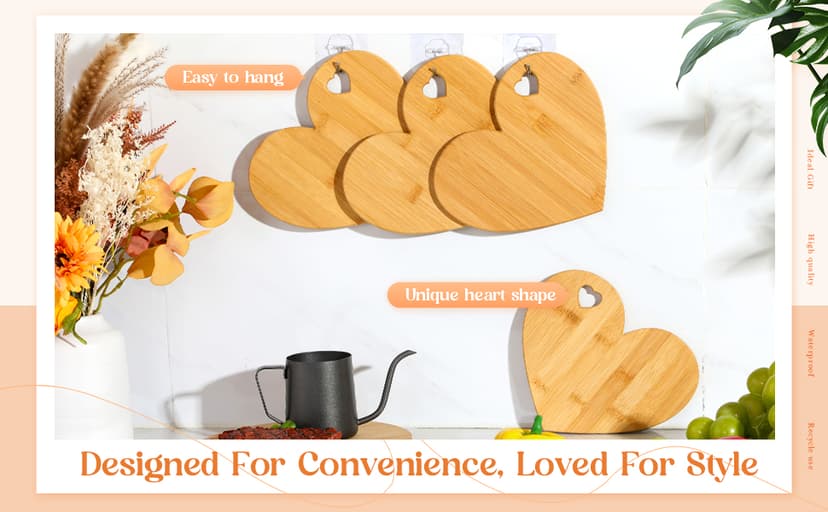 Patelai 12 Set Bridal Shower Favor Heart Cheese Board Cheese Knives Wood Mini Charcuterie Board Thank You Gift Box for Guest Bridal Baby Shower Prize Wedding Birthday Valentines (Acacia Color)