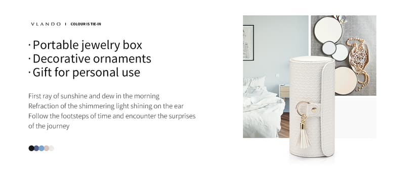 Vlando Viaggio Small Jewelry Case Box, Travel Essential Accessories for Women, Gifts for Travelers Couples Mom Friends, Bridesmaid