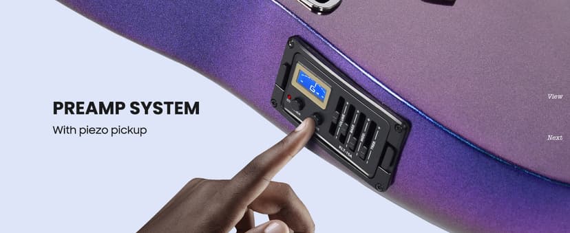 CAHAYA Acoustic Electric Guitar Kit - 41” Carbon Fiber Adult Beginner Set with Bag and Strap Built-In Pickup Rich Resonance & Warm Tone for Performance Ready, Pearl Blue-Purple Finish