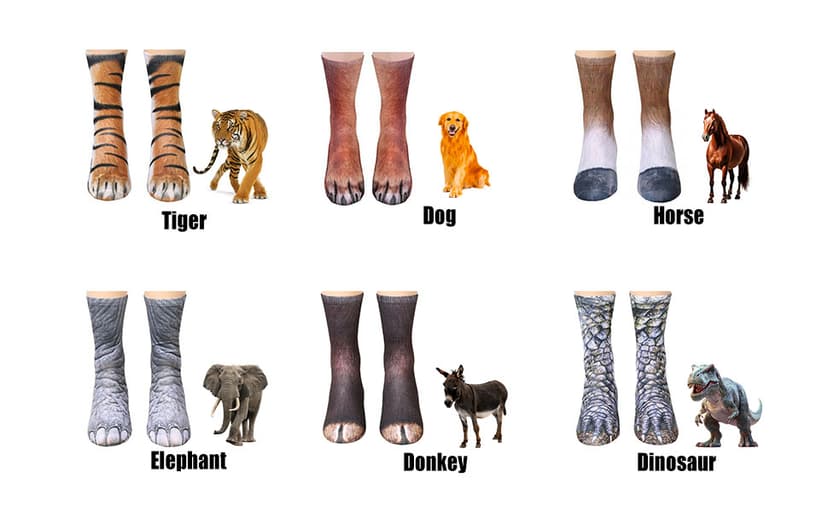 Animal Paws Socks - Novelty 3D Cat Dog Chicken Feet Socks White Elephant Gifts Gag Gift Thanksgiving Christmas Gifts