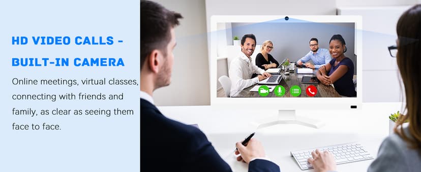 22 inch Touch Screen Monitor with Webcam FHD 1920x1080P Computer Monitor FreeSync HDR HDMI Ports Eye Care Frameless VESA Mount
