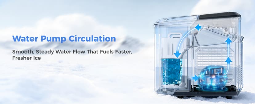 OSTBA Countertop Ice Maker Machine, Portable Ice Maker Makes 9 Bullet Ice Cubes in 6 Minutes, 26Lbs/Day Ice Makers Countertop with Self-Cleaning, Compact Mini Ice Maker for Home Kitchen RV Party
