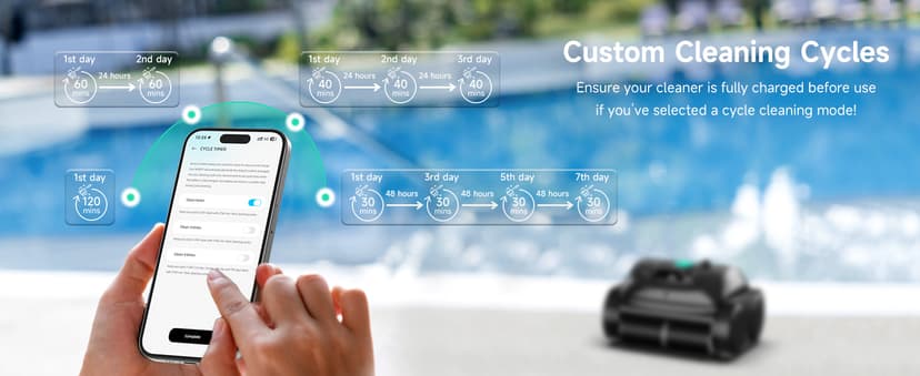 (2026 Upgrade) WYBOT C1 Cordless Robotic Pool Vacuum for Inground Pools, Above Ground Pool Cleaner 4-in-1 Wall & Waterline Cleaning Up to 1,614sq.ft, 150mins Smart Navigation, App Support