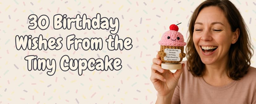 Happy Birthday Gift for Women - Tiny Cupcake With 30 Sweet Birthday Cards | Funny Gift Idea for Women for 16th, 21 Year Old, 30th Birthdays | Cute Bday Party Decor for Friends, Teens, Daughter, Sister