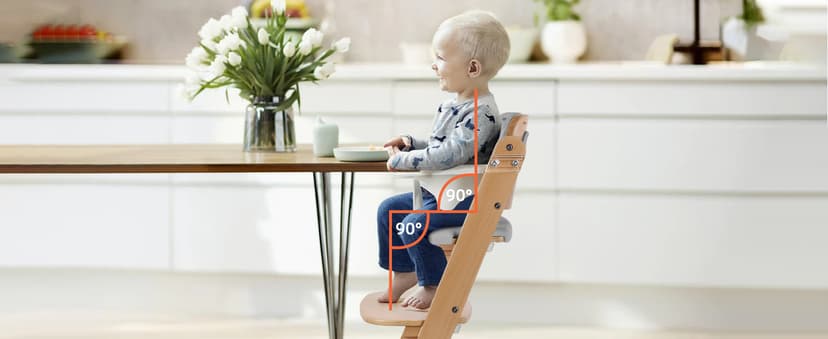 Cowiewie 3-in-1 Convertible Natural Wooden High Chair for Babies & Toddlers 3-Tier Remove & 2 Adjustable Wood Tray & 8 Levels Adjustable, 2 Waterproof Cozy Cushions Grey