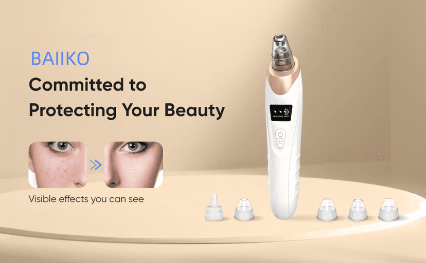 Blackhead Remover Vacuum - Professional Blackhead Extractor for Face with 3 Adjustable Suction Levels, USB Rechargeable Pore Cleaner, and 5 Interchangeable Probes (White)