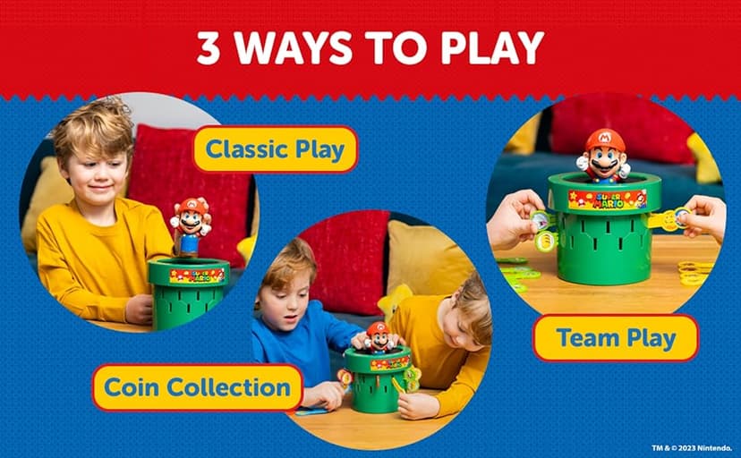 TOMY Pop Up Super Mario Board Game - Family and Preschool Games for Family Game Night - Kids Activities and Super Mario Toys - Girls and Boys Games - 2-4 Players - Ages 4 Years and Up