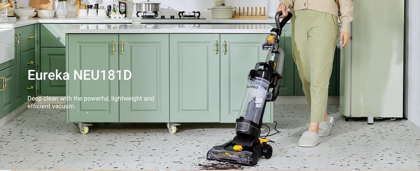 EUREKA PowerSpeed Lightweight Powerful Upright Vacuum Cleaner for Carpet and Hard Floor, Pet Turbo, Black,Yellow